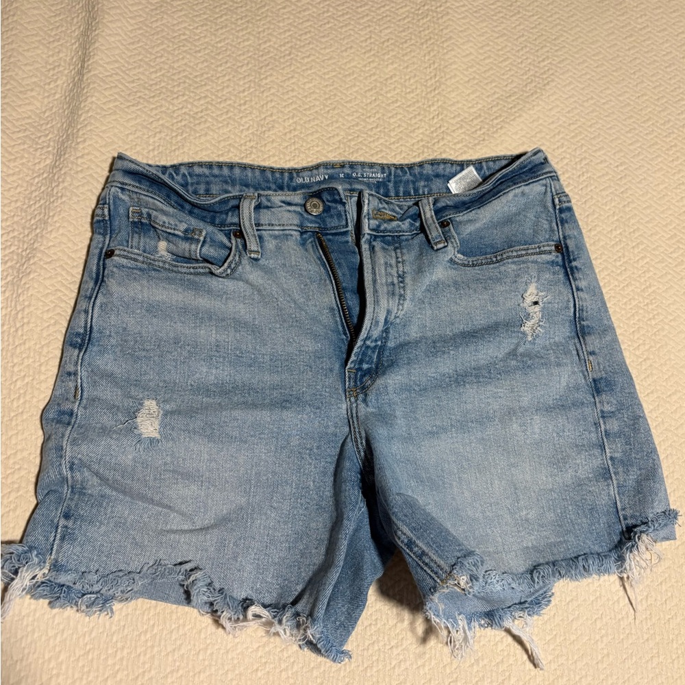 Old Navy Women's Light Blue Distressed Denim Shorts